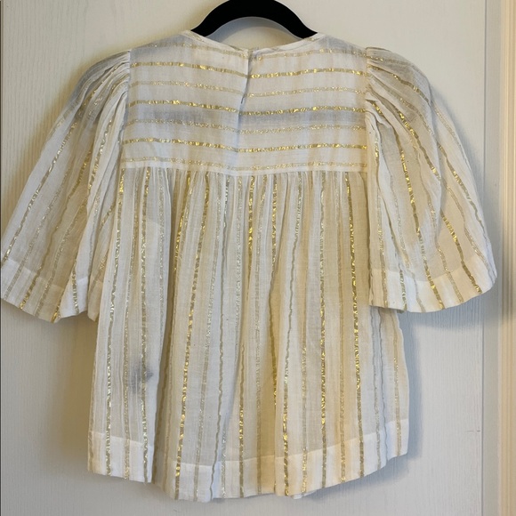 Isabel Marant Etoile Cream and Gold Striped Blouse - Picture 5 of 7